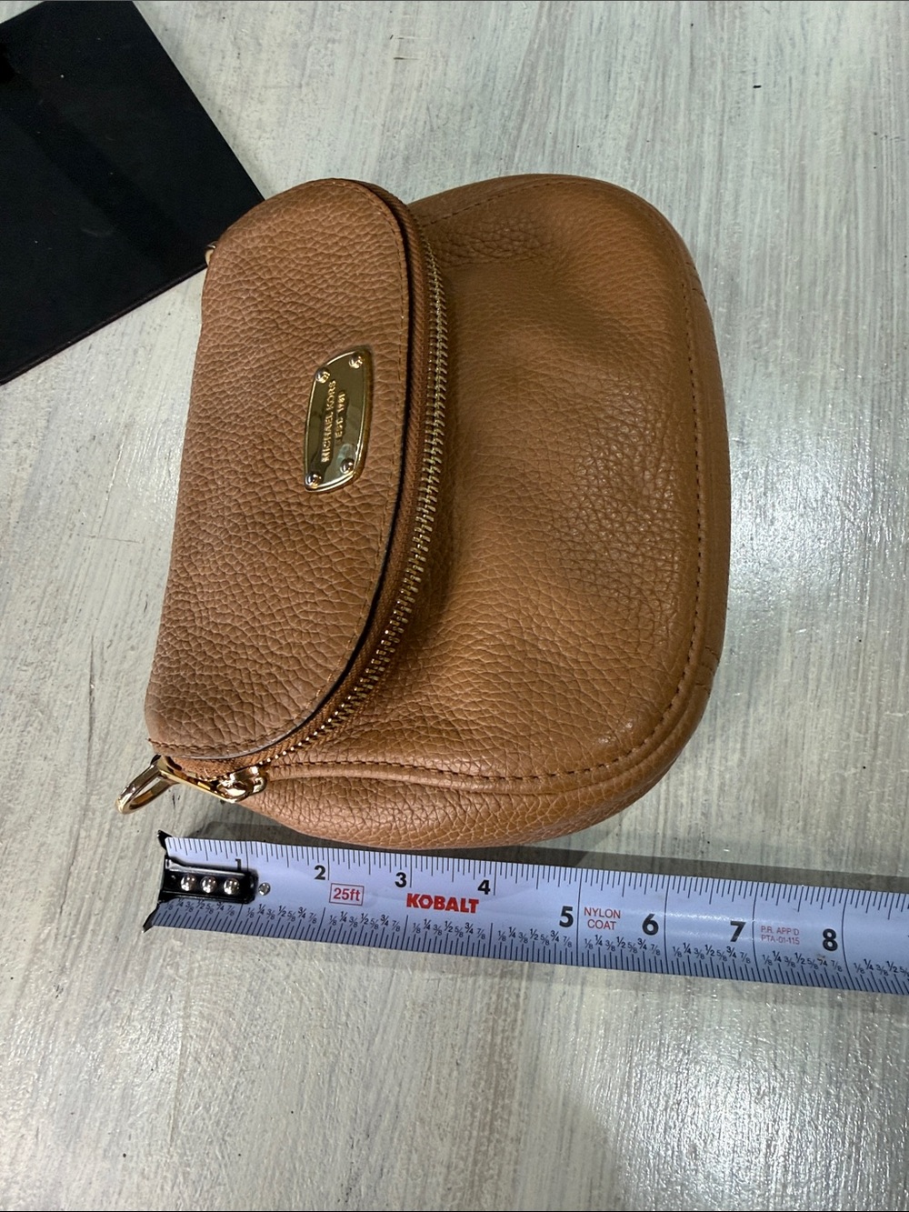 Michael Kors Brown Pebbled Leather Crossbody with Gold Plate- Needs strap - Picture 6 of 11